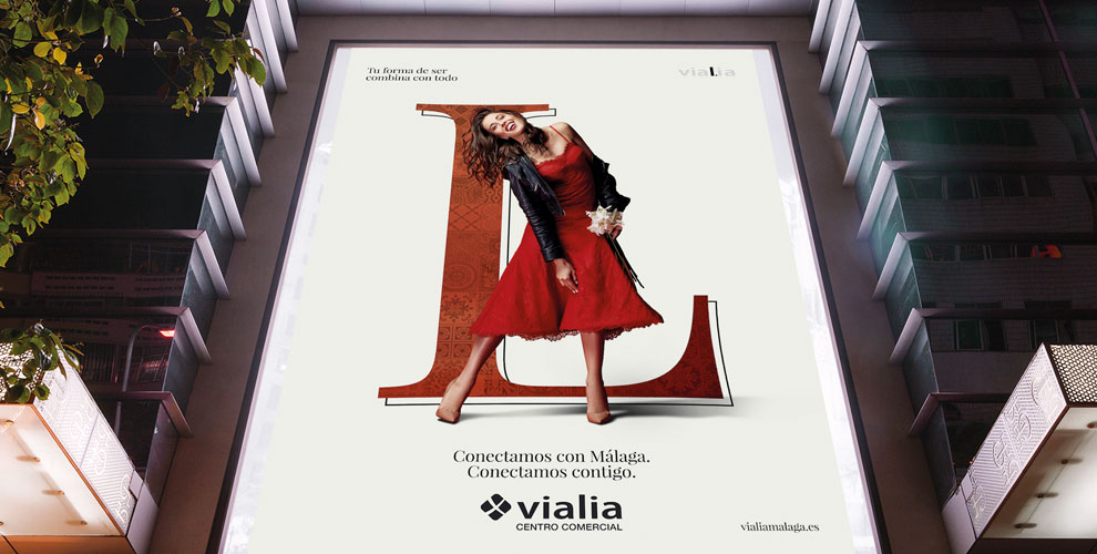 Vialia Málaga Centro Comercial Campaña Lanzamiento Corporativa lona